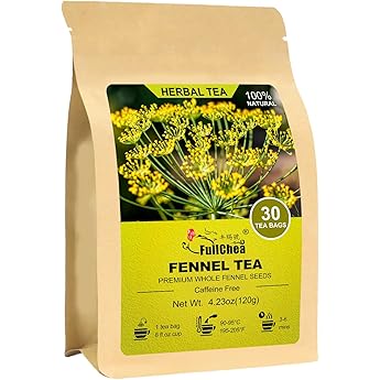 Samcci - Fennel Tea,4g×40 Teabags,100% Natural & Pure Fennel Seeds Herbal Tea - Non-GMO - Caffeine-free - Helps Improve Digestion & Immune System