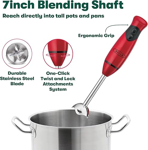 Miniatura 3 de Batidora a inmersión de mano con accesorio de globo Bella 250 Watt rojo 14460