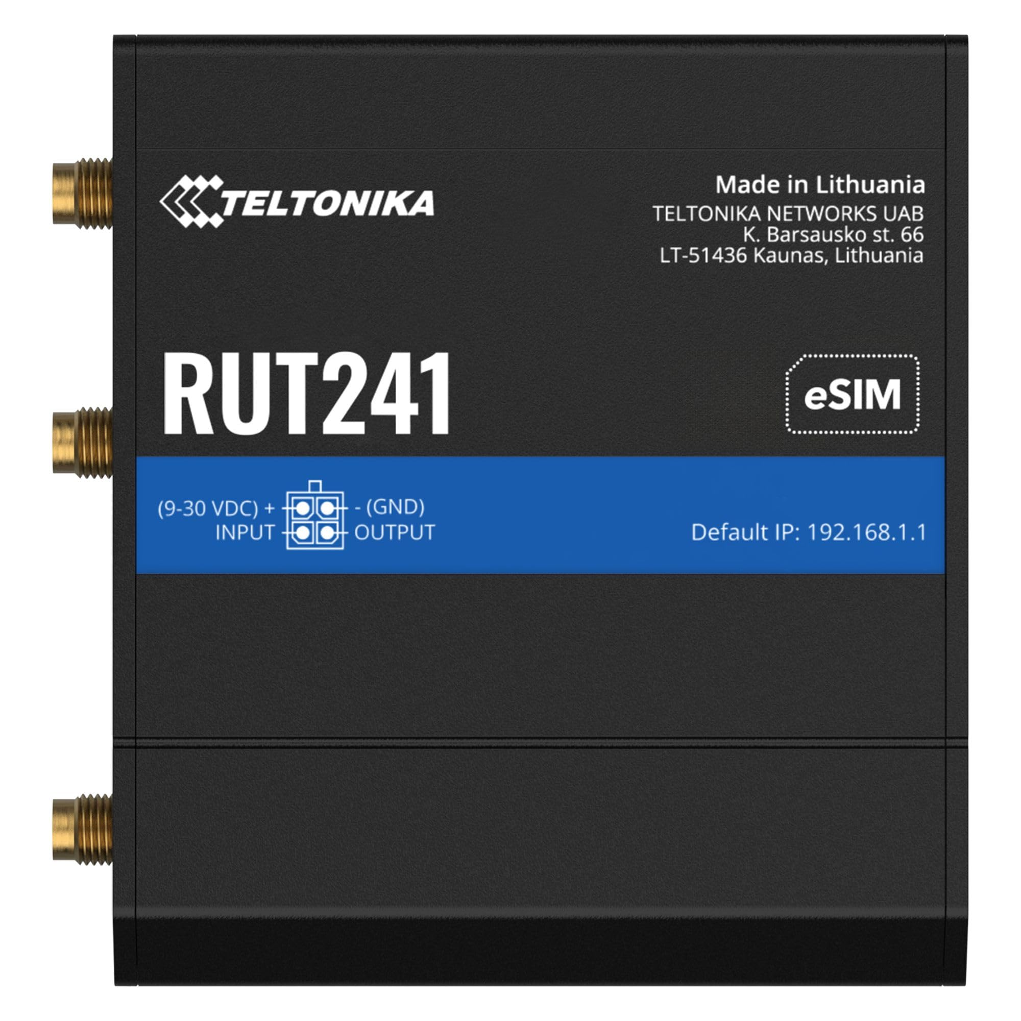 Router LTE WiFi 4 Teltonika RUT241 ESIM ver. Europe with EU PSU (RUT241210000) (RUT241210000)