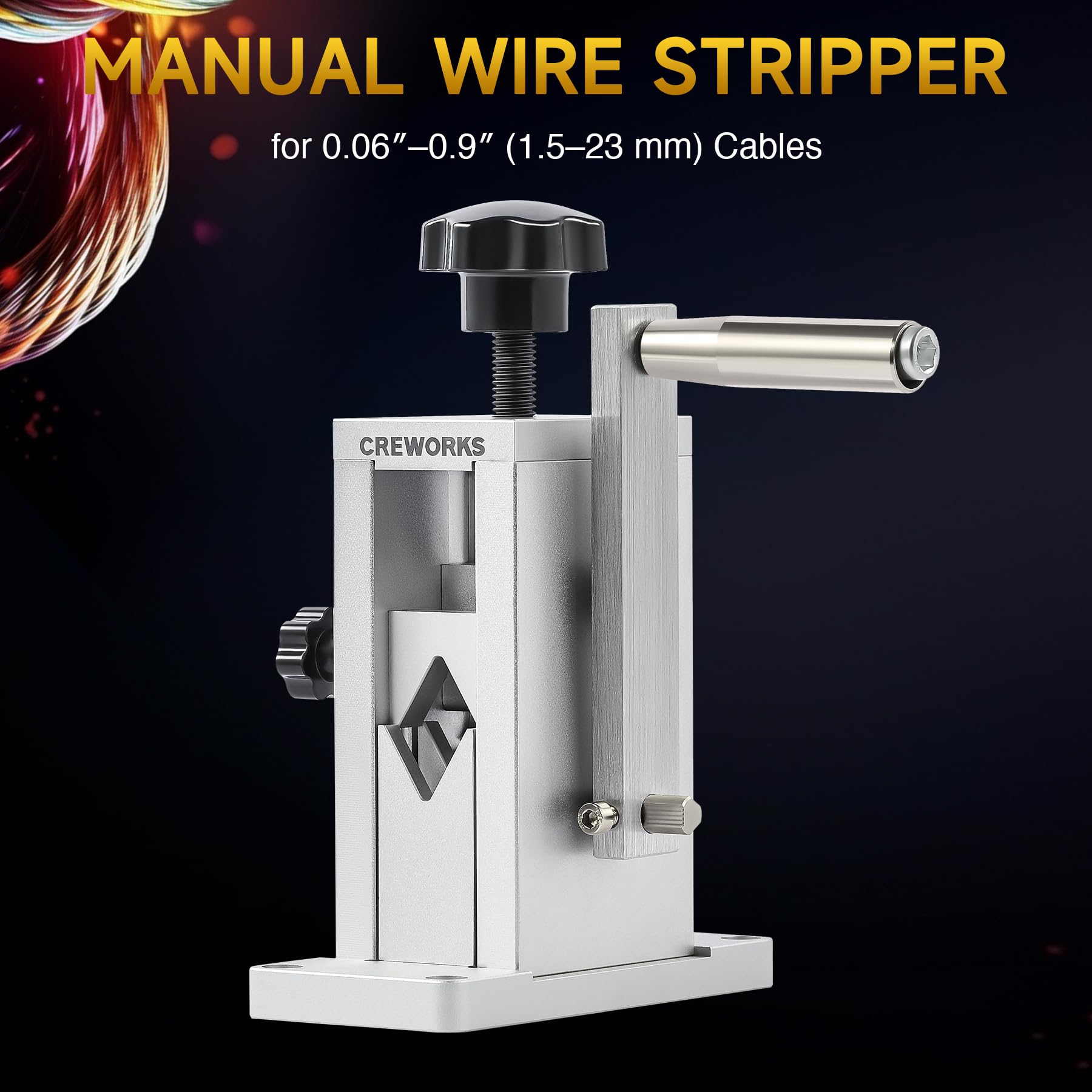 Manual Wire Stripper Machine with Adjustable Feed Hole, Portable Cable Wire Stripping Machine for 0.06