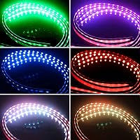 DriSubt LED Alváz Világítás Szett 4 db (2x60+2x90 cm) - Bluetooth Applikációs Vezérlés, 64 Üzemmód, RGB 16 Millió Szín, IP68 Vízálló, Autó D 2