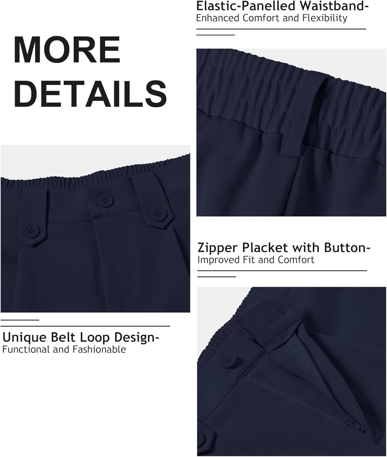 MoFiz Dress Shorts for Women Business Casual Summer Pleated Tailored Elastic Waist Work Office Trouser Shorts with Pockets - Image 6