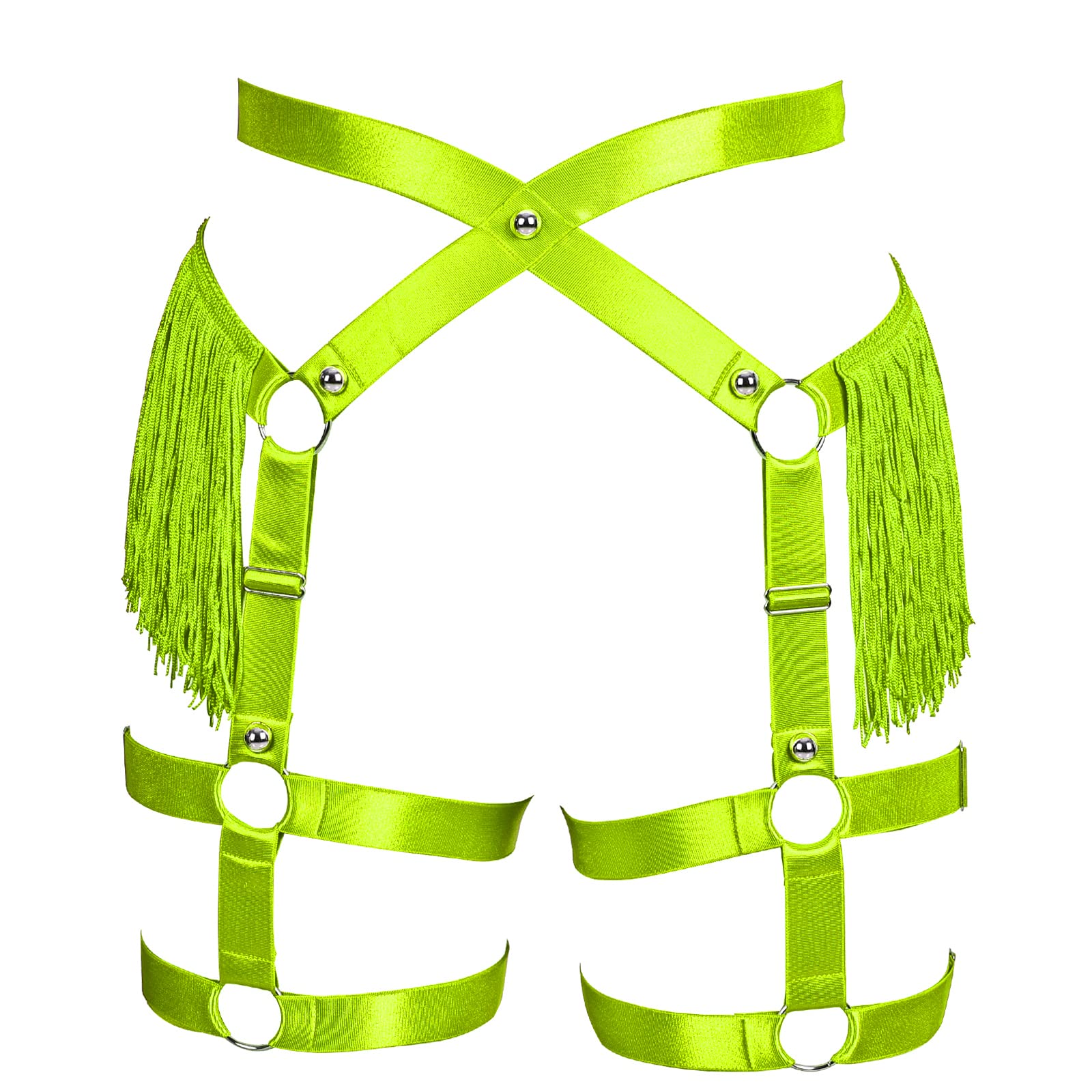 Fashion Lady Body Harness Punk Gothic Tassel Garter Belts Leg Strap Full Cage Halloween Rave Photography Dance