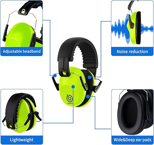 Miniatura 3 de Paquete de 2 orejeras de protección auditiva, NRR 20 dB reducción de ruido de seguridad para dispararcazar