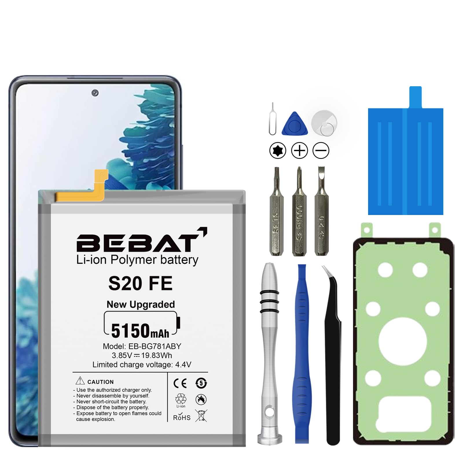 BEBAT Replacement Battery for Samsung Galaxy S20 FE 5G,5150mAh