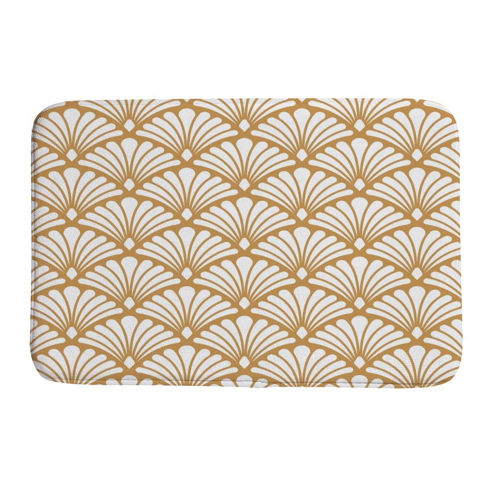 Tapis de salle de bain damassé doux et antidérapant, lavable et épais pour la douche
