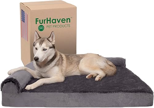 Vista 28 de Furhaven Cama para Perros de Espuma Viscoelástica para Perros Medianos/Pequeños con Refuerzos Extraíbles y Funda Lavable, Para Perros de Hasta 35