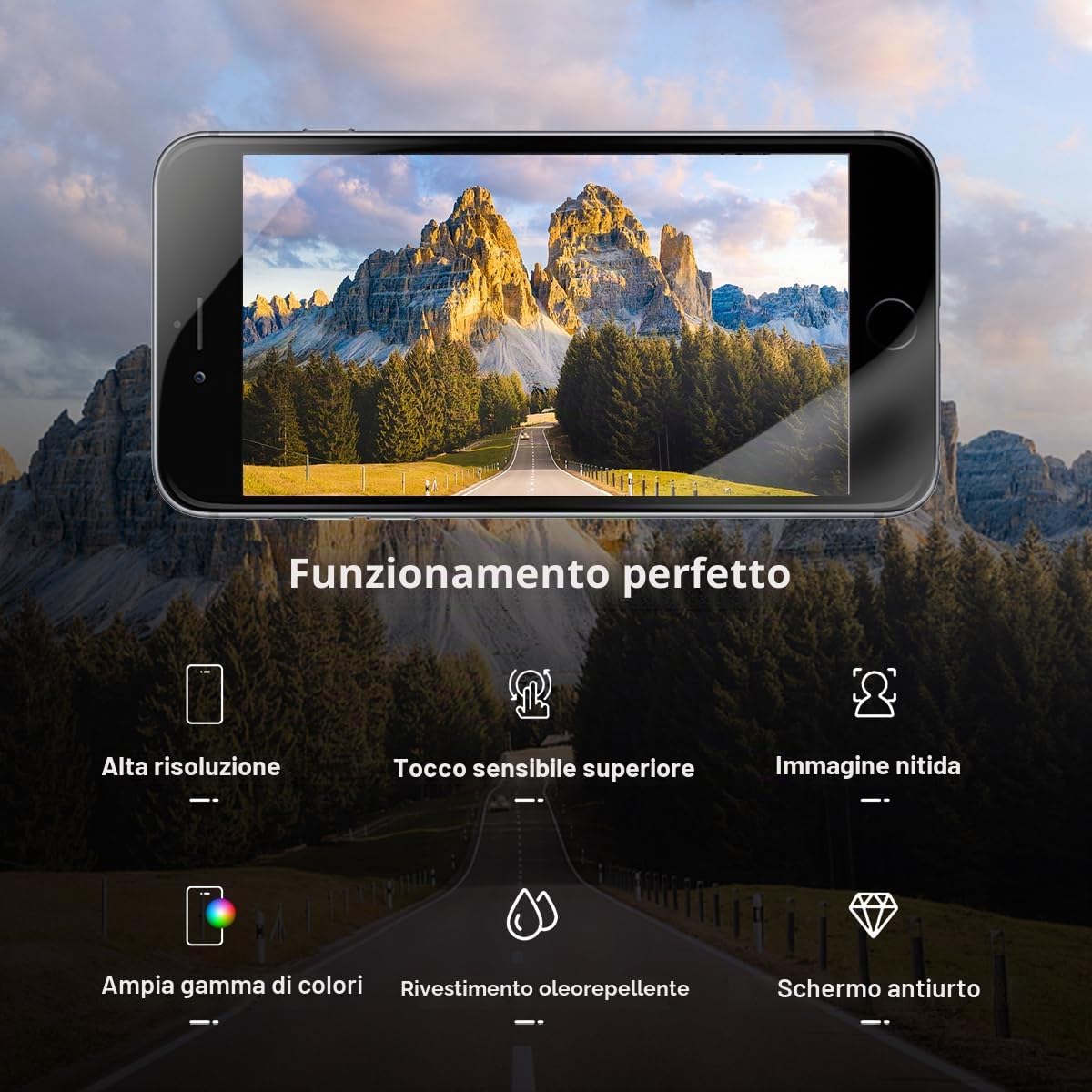Dinow Display per iPhone 8/SE 2020 Schermo 4.7'' (Nero) Full HD Schermo per iPhone 8G, LCD 3D Touch Display di Vetro+Kit di Attrezzi per Il Modello A2275, A2296, A2298,A1905,A1863,A1906