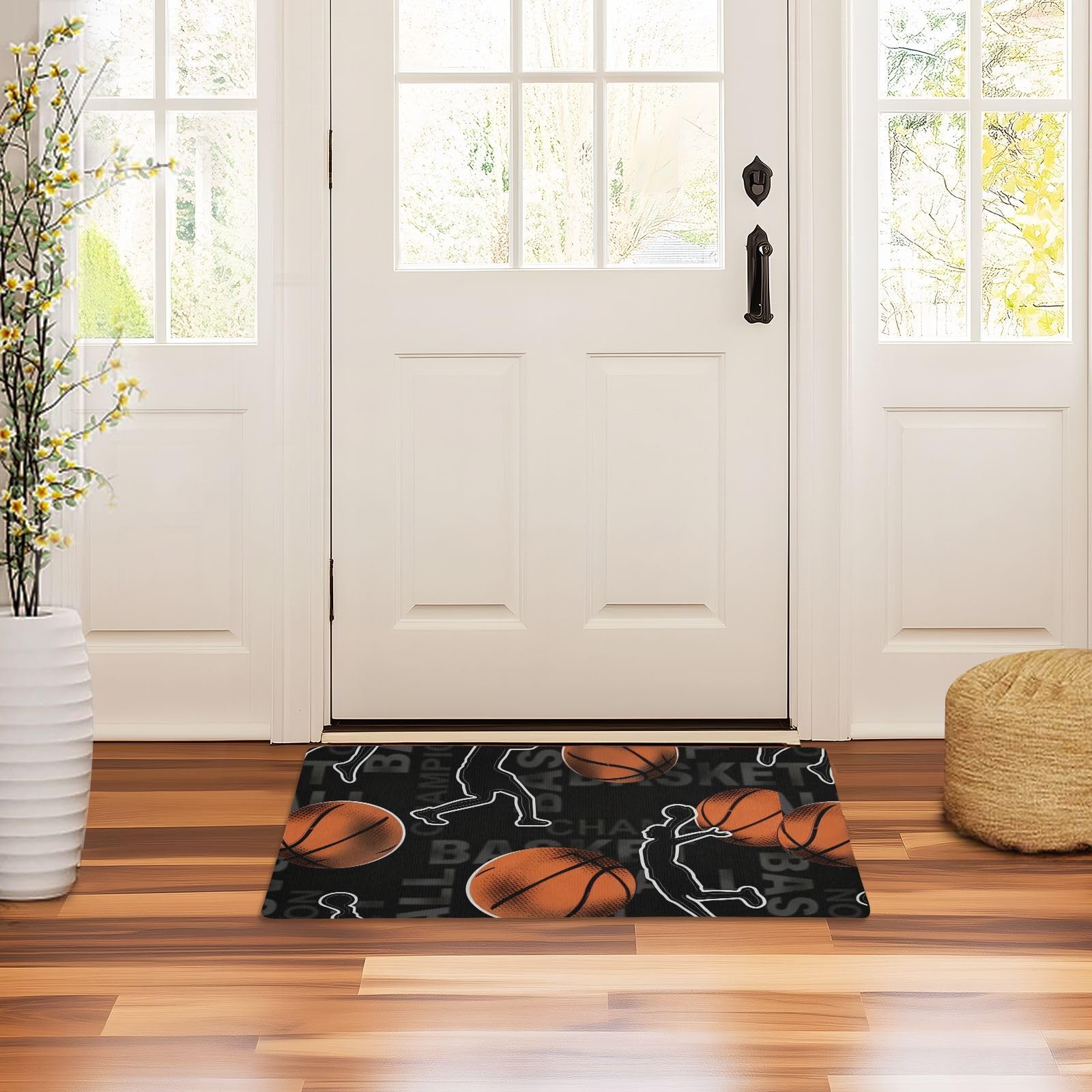 Tapis d'entrée absorbant avec envers caoutchouc antidérapant pour porte avant et arrière