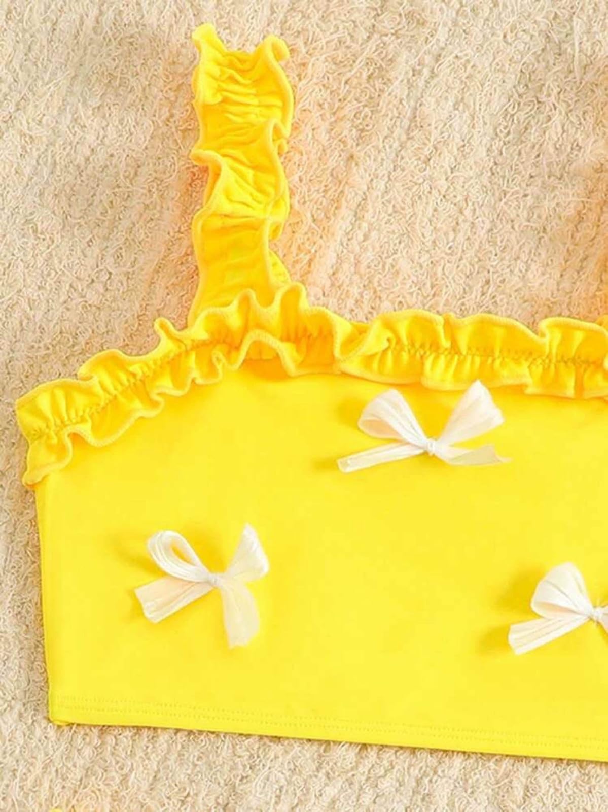 Generisch Bañador para niña coreana con bonito lazo y tirantes para bebés, niños pequeños y niños, perfecto para fiestas en la playa y en la piscina