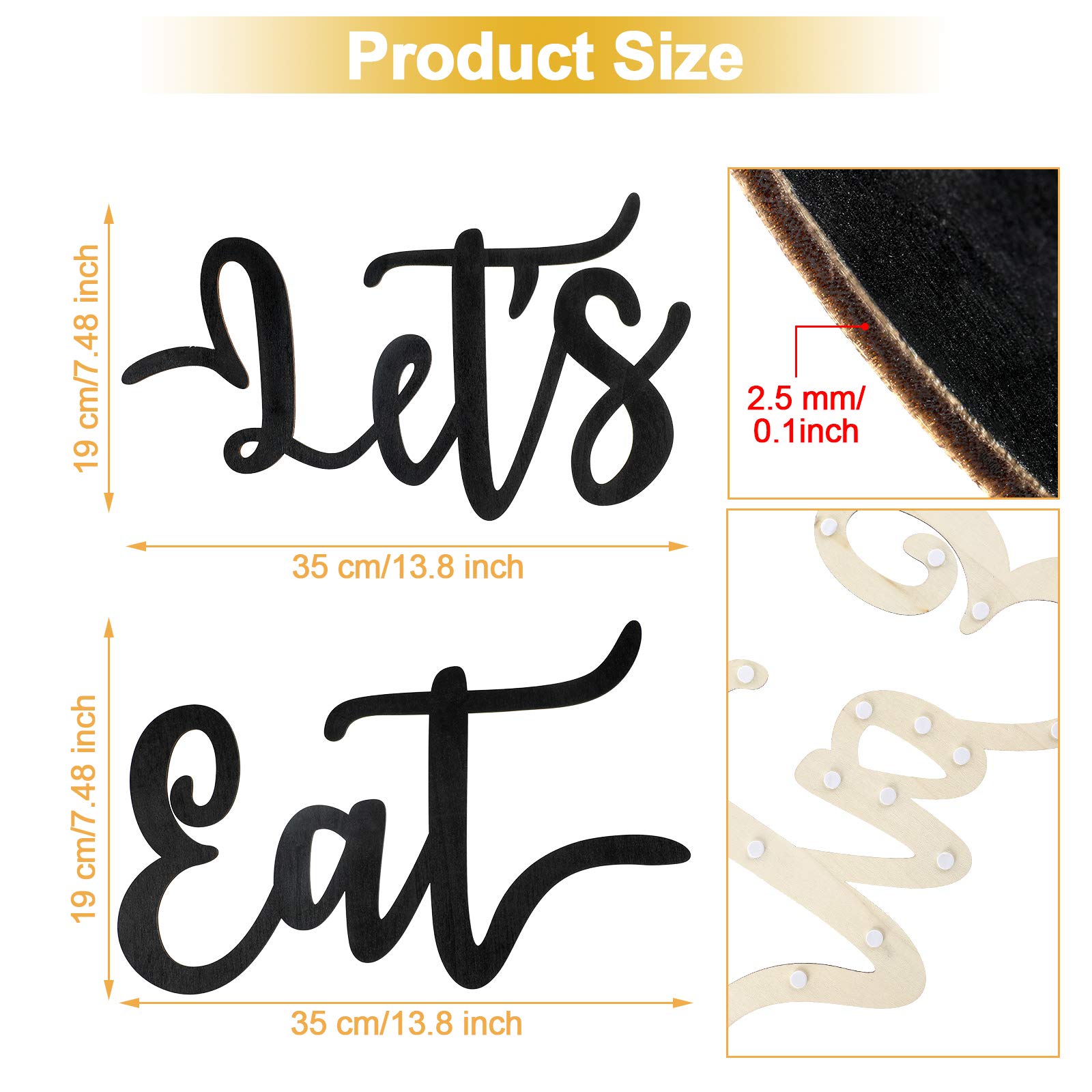 Jetec Funny Kitchen Signs Set Of 2 | No Bitchin In My Kitchen Rustic Wooden Wall Art, 10x5 Inch