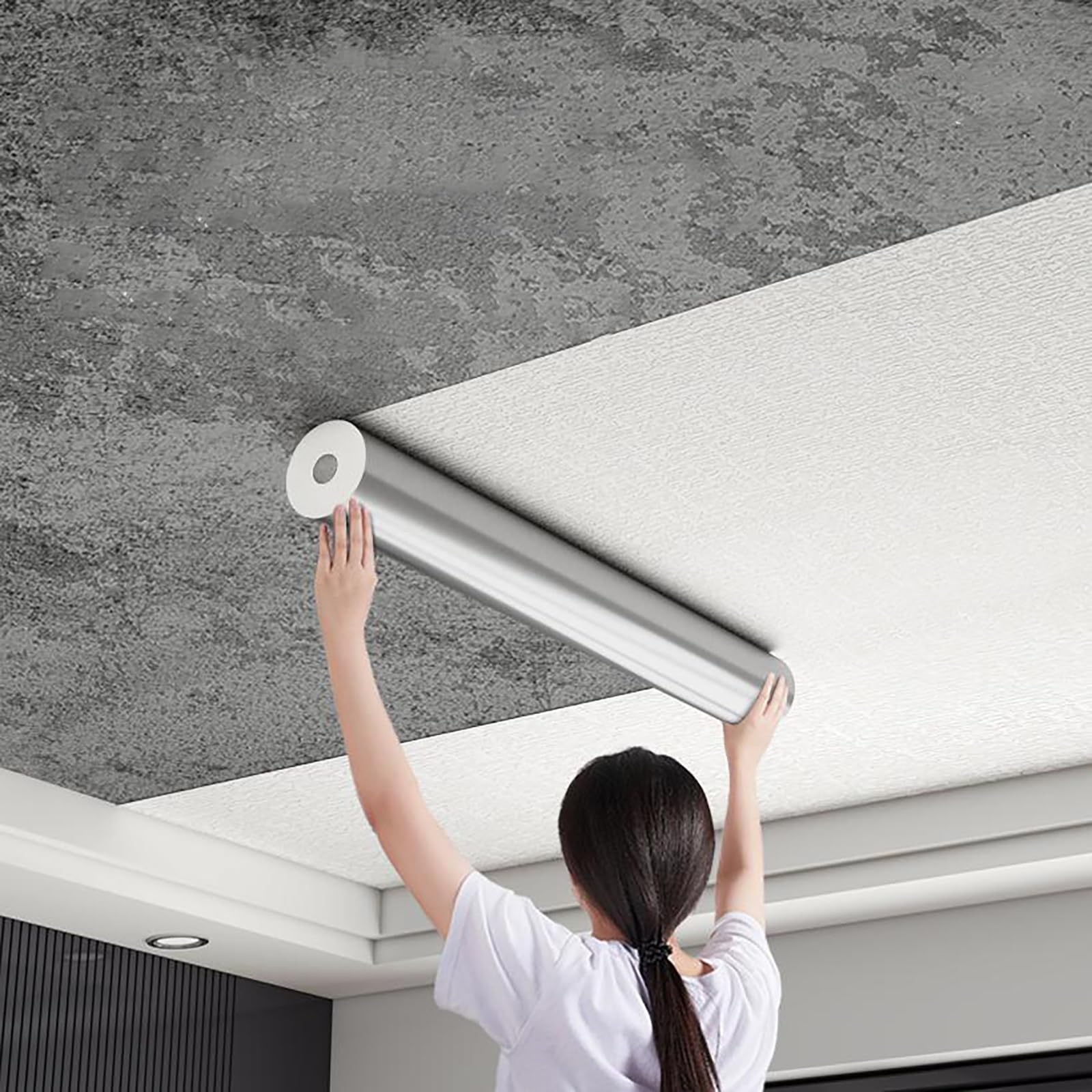 MLYAYE Commercial Textured Drop Ceiling Tile, Glue-up Lightweight Wall Panels Decorative 3D Art for Restaurants/Balcony/Bedrooms/Stores - Easy to Install(19.7inchx32.8ft)