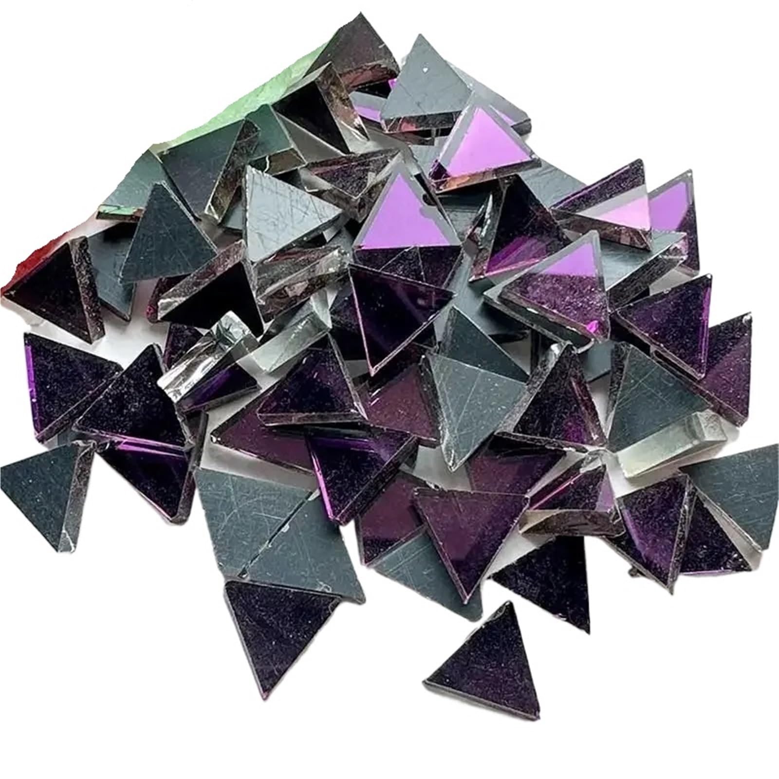 Mtadsbkfp Color 04 Mixed Colour Stained Glass Mosaic Tiles, Ceramic Mosaic Tiles Triangle Mirror Diy Arts Crafts Multicolor 100G(Color 04)
