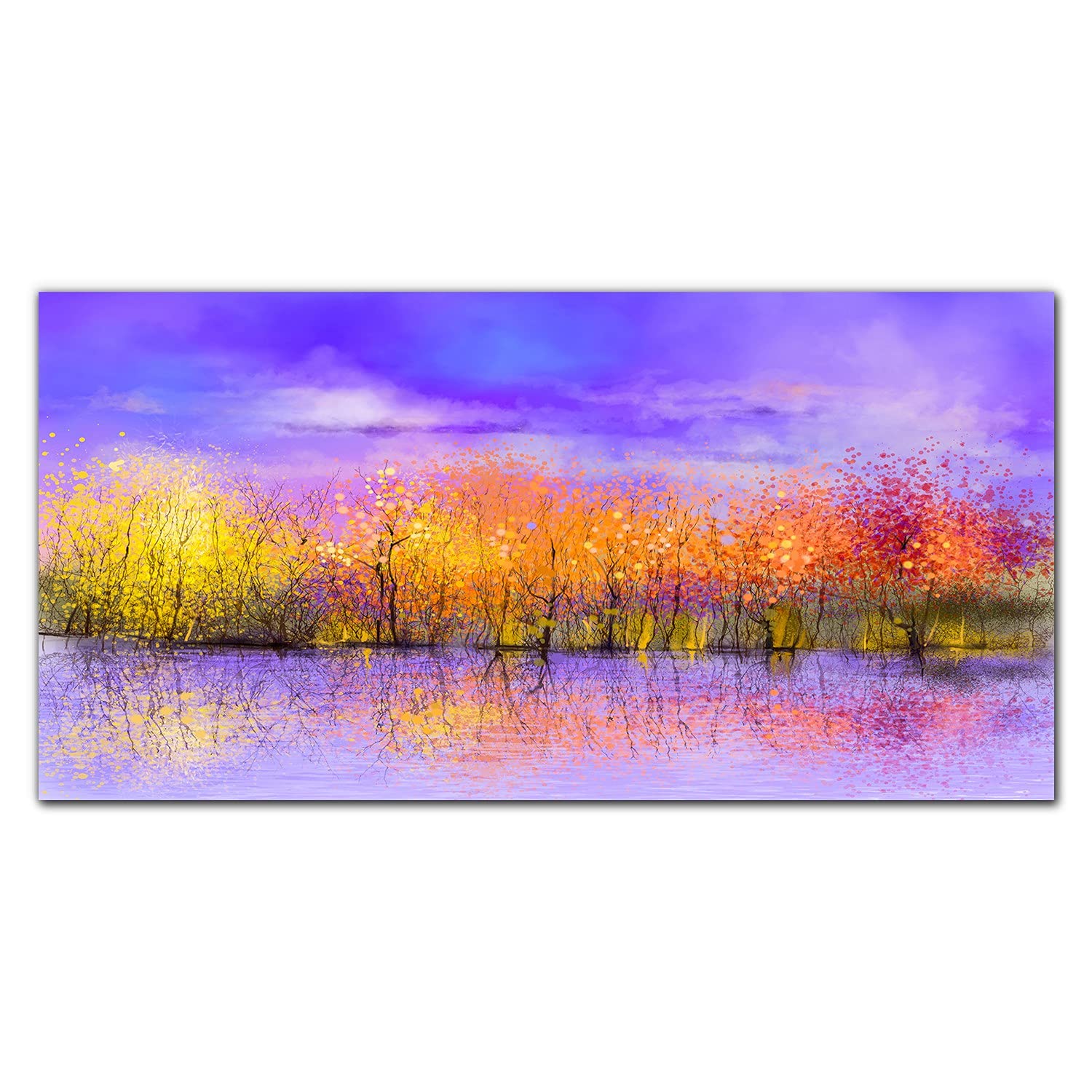Crédence de cuisine en verre trempé 140x70 cm Arbres Ciel pour protection murale de cuisson