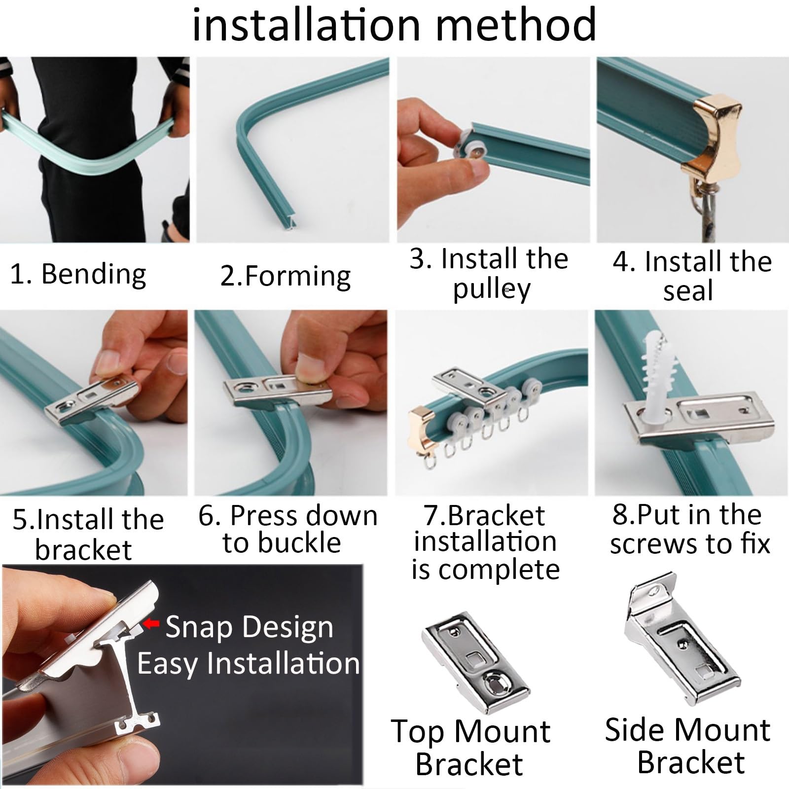 Sistema ferroviario personalizzabile – Rulli e aste silenziose per montaggio a parete/soffitto per un funzionamento fluido, perfetto per applicazioni versatili e facile installazione