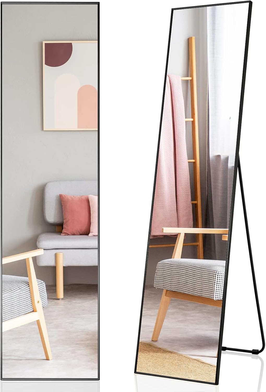 RELAX4LIFE Full Length Mirror, 160x40cm Free Standing Floor Mirror with