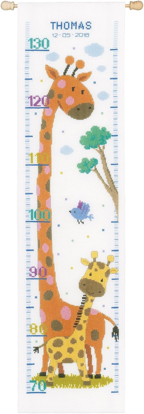 Vervaco Counted Cross Stitch Kit Giraffe aida, Cotton Blend, Assorted, 32.5 x 5 x 32 cm