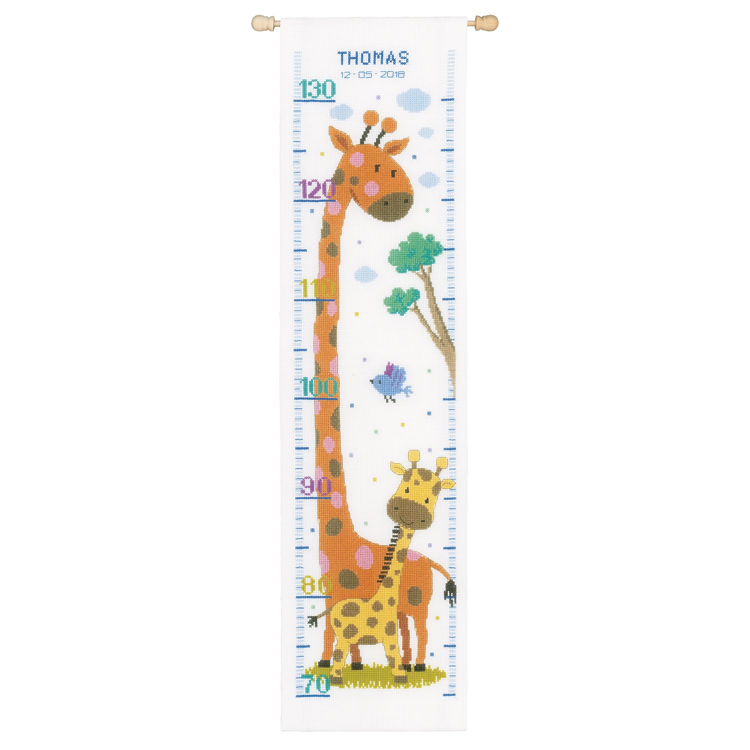 Vervaco Counted Cross Stitch Kit Height Chart Giraffe