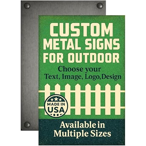 Custom Metal Signs By DC for Outdoor Use – Heavy Duty 1mm Thick Personalized Metal Sign | Vintage Outdoor Wall Art, Yard Decor, Street, Garage & Garden Signs | Multiple sizes | Made in USA