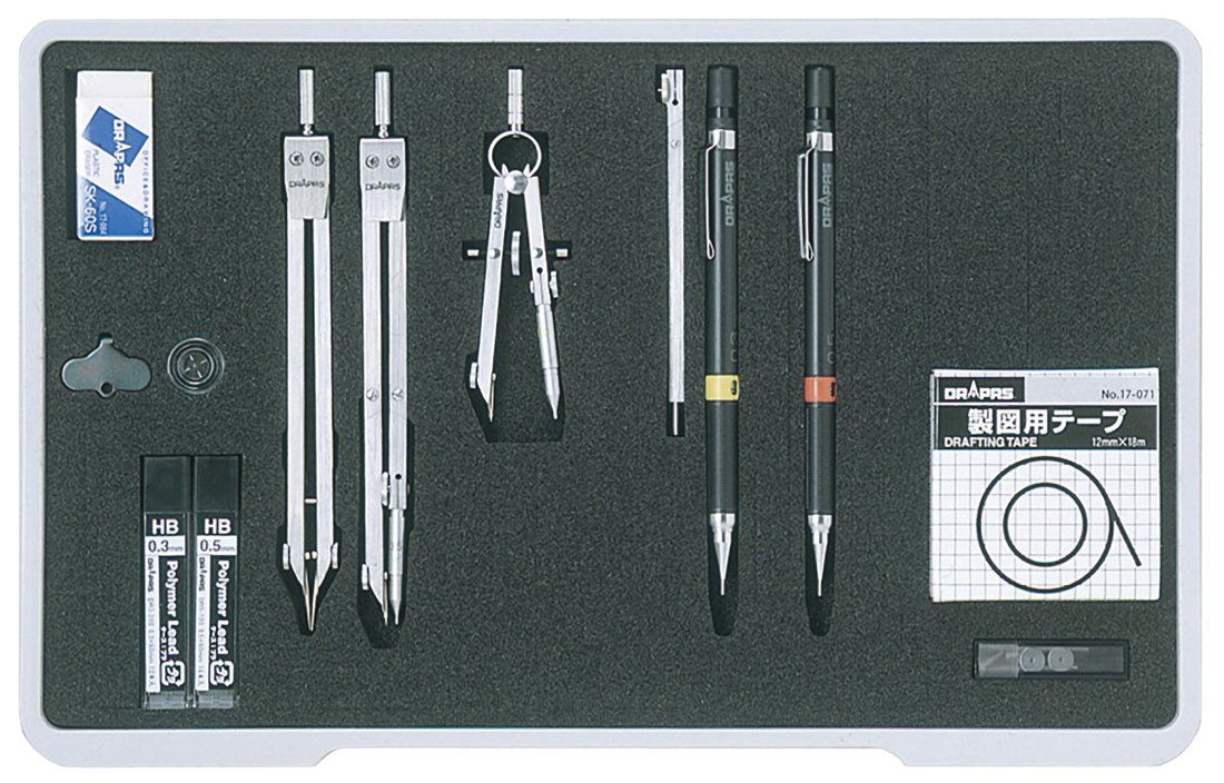 Amazon | ドラパス（Drapas） DR NO.006 ﾕﾆｯﾄｹｰｽ製図器ｾｯﾄ 16品セット