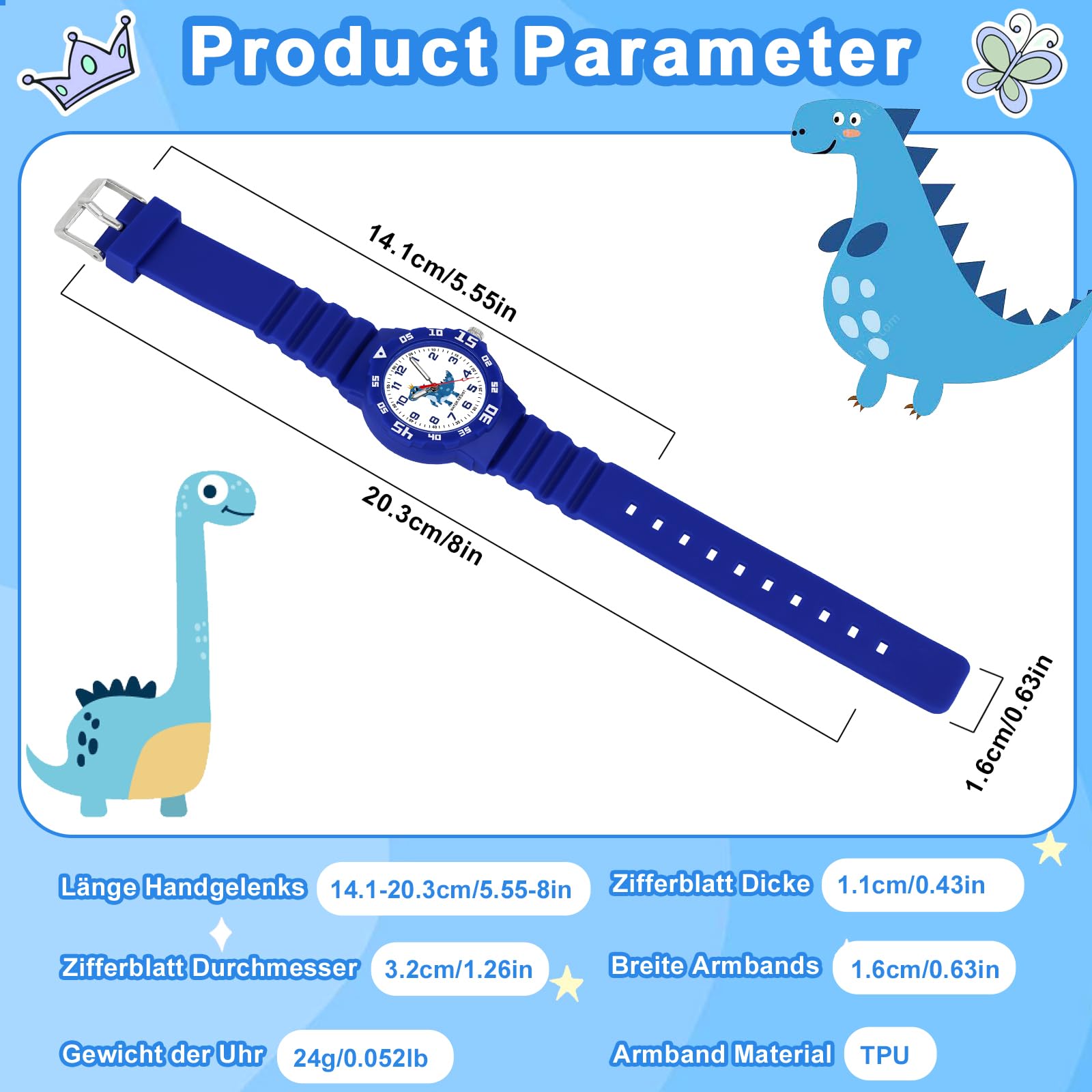 Reloj De Pulsera para NiñOs con Luz Nocturna Reloj AnalóGico para NiñOs Y NiñAs 30 M Resistente Al Agua para 4-12 AñOs FáCil De Leer La Hora para NiñOs.