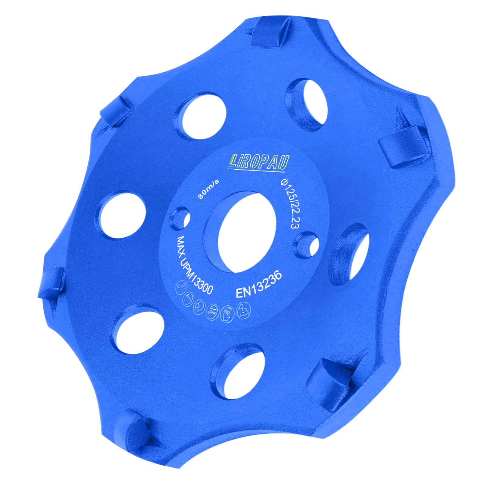 LIROPAU PKD PCD diamentowa tarcza szlifierska 125 mm, szlifierka kątowa, do szlifierki kątowej, 6 ostrzy PKD
