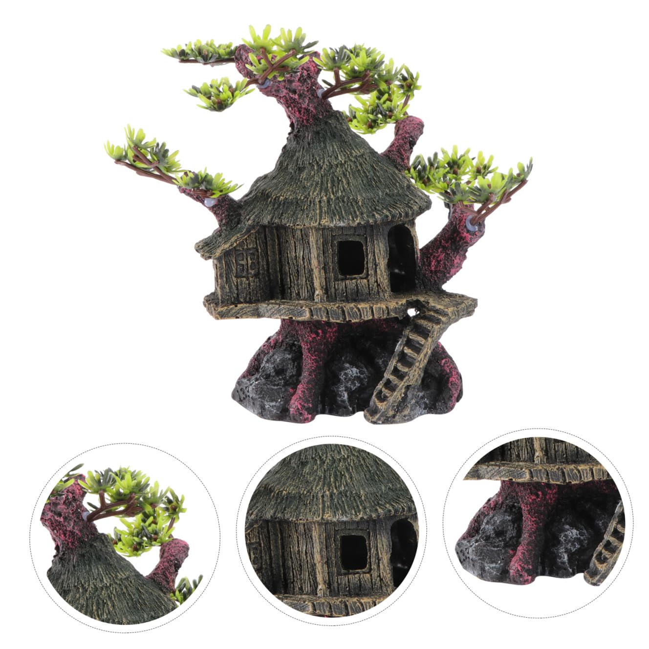 Housoutil Aquarien-Dekoration Aus Kunstharz Aquarium-Ornament Aquariumhaus-Ornament Für Süß Und Meerwasser Dekoration Für Fischbecken Und Wohnmöbel