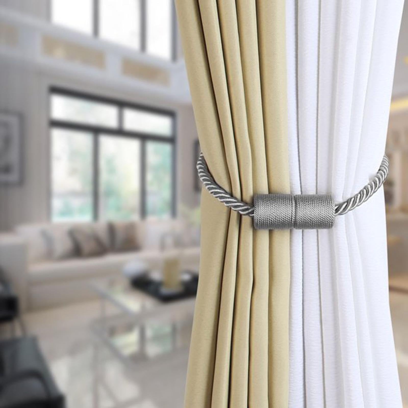 Fermatenda magnetici per tende, confezione da 4, Fermatenda neri con magneti per clip per tende, Tende per la casa | Leroy Merlin