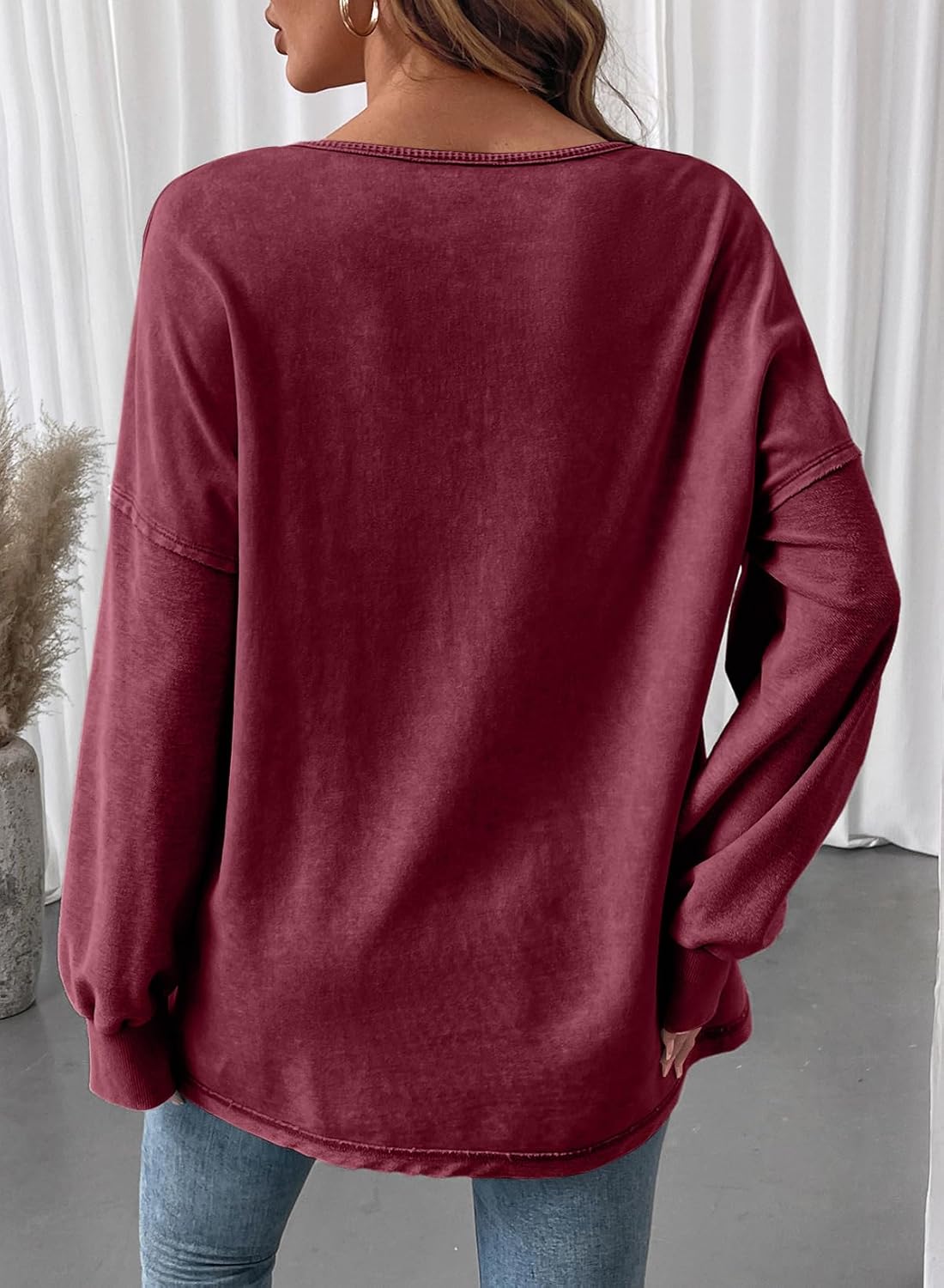 SHEWIN Women's Long Sleeve Crewneck Sweatshirt - Image 5