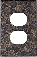 Vista 56 de William Morris Floral Boho Azul Medianoche Azul Bohemio Flor 1 Banda Dúplex Cubierta de Salida Decorativa Receptáculo Único Interruptor Eléctrico