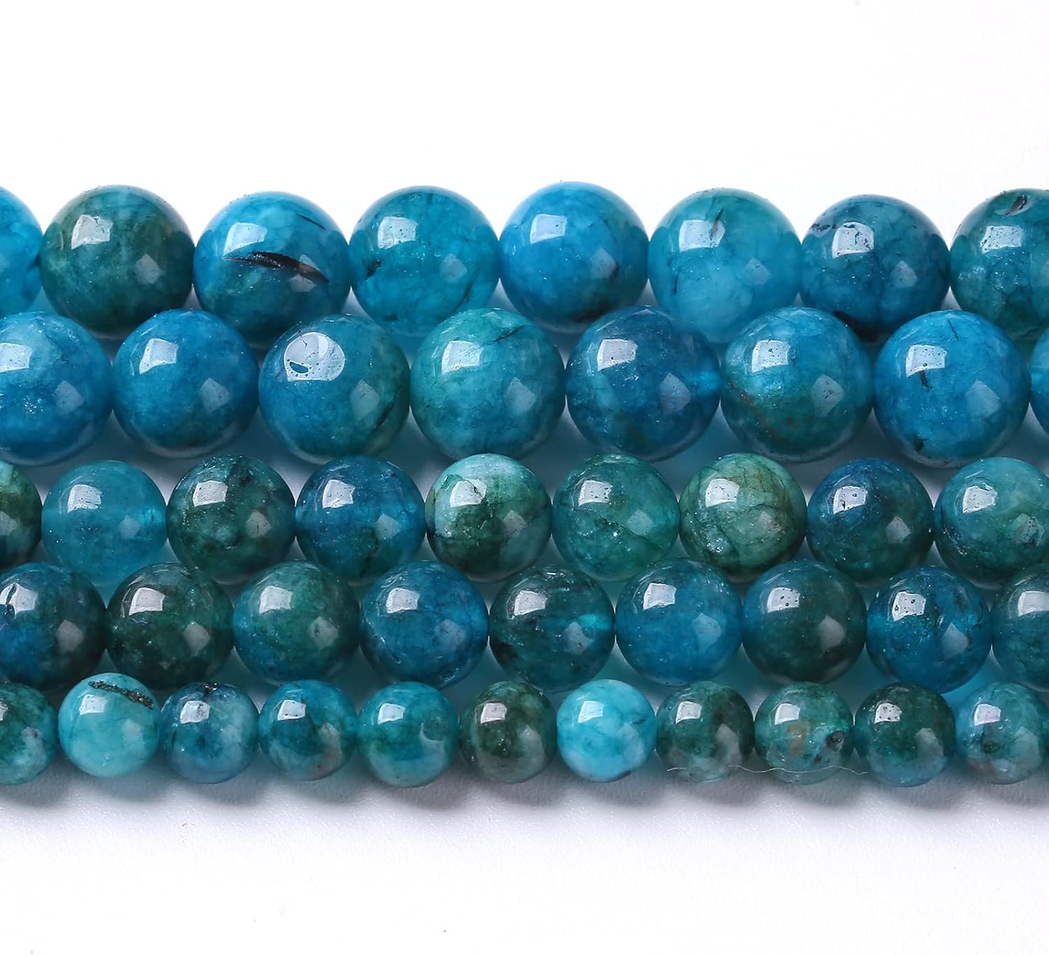 6MM 60PCS Blue Apatite Spacer Loose Beads for Jewelry Making DIY Bracelet Necklace