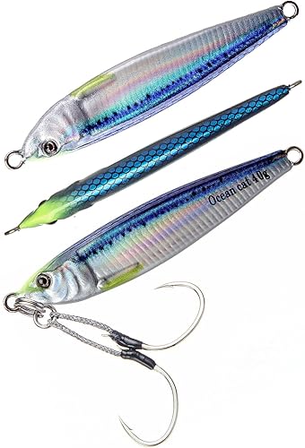 Miniatura 101 de OCEAN CAT Jigs de pesca de agua salada en alta mar Jigging de velocidad de lanzamiento lento señuelos vertical Jigging vertical Plantilla de otoño