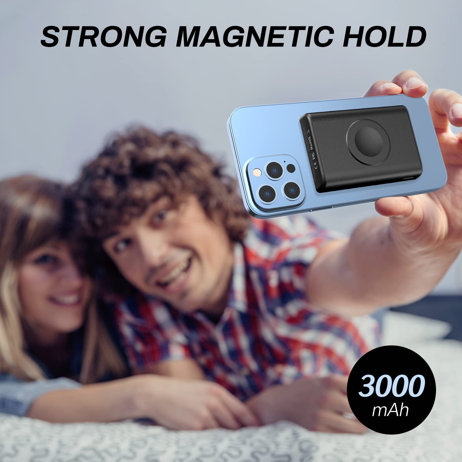 Przenośna mini ładowarka 3000 mAh do Apple Watch 9/8/7/6/5/4/3/2/1/SE, bezprzewodowa ładowarka do zegarka iWatch, kompaktowa i lekka magnetyczna ładowarka powerbank do iPhone 15 14 1 3 12 Pro Max Mini