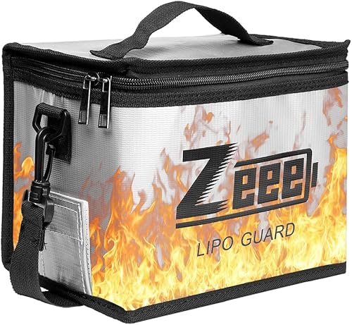 Miniatura 8 de Zeee 2S Lipo Battery 5200mAh 7.4V 50C Estuche rígido Batería Conector T Paquete de 2 baterías con 1 bolsa de seguridad Lipo Bolsa ignífuga a prueba