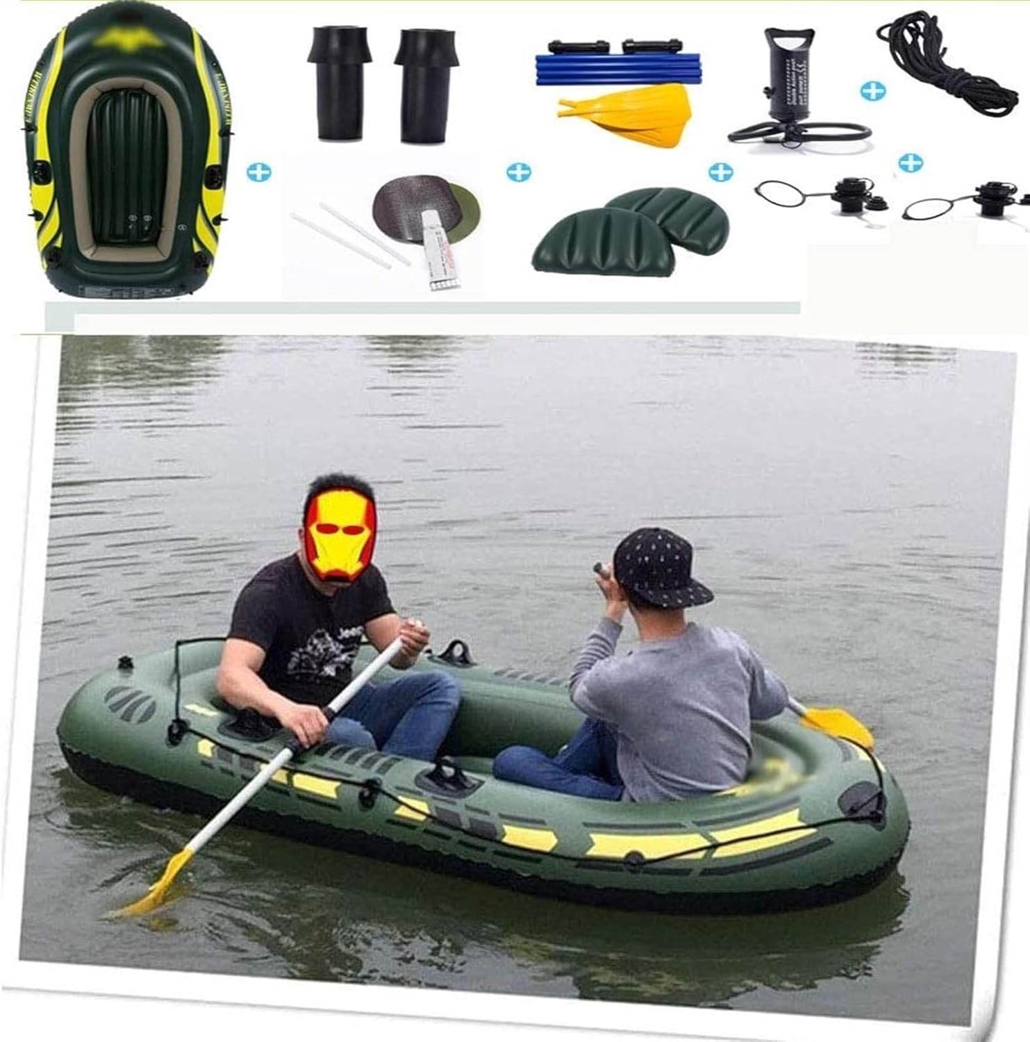 Fishing Inflatable Boat, Adult 4 People Inflatable Boat, Portable Fishing Inflatable Boat