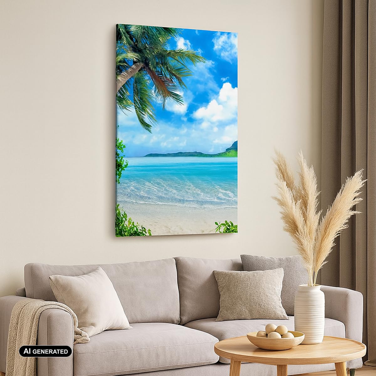 ARTTOR Moderno Quadro su Tela 50x70 cm Verticale Paesaggi Marino - 2528