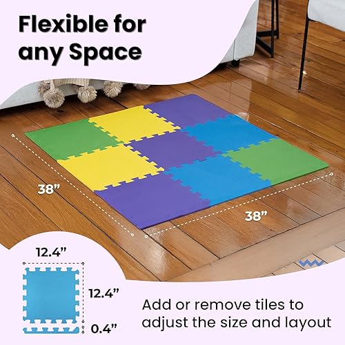 Vista 91 de MioTetto Alfombra de juegos para bebés de espuma suave no tóxica, tapete de juegos para niños y niñas, alfombrilla con rompecabezas de 36/16 piezas