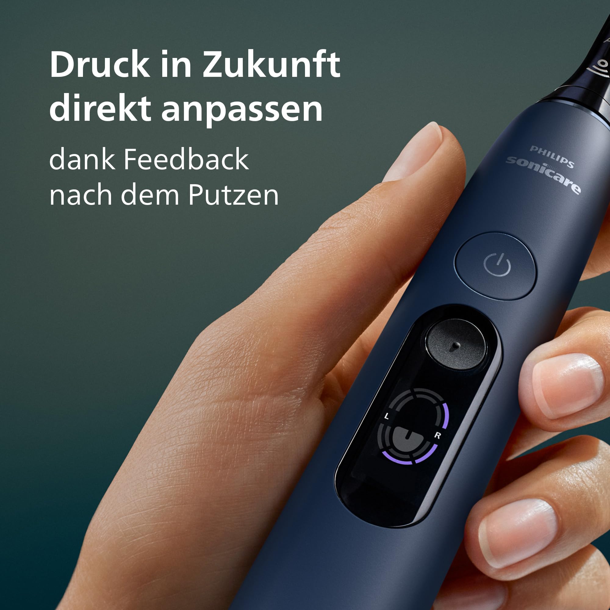 Philips Sonicare Next-Generation DiamondClean 8000 elektrische Zahnbürste - mit intelligenter Andruckkontrolle und 15 Einstellungen, Dunkelblau, HX8311/13