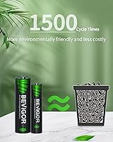 Vista 2 de BEVIGOR 16 juegos de pilas recargables AA AAA, alta capacidad 8 paquetes AA 2800mAh y 8 paquetes AAA 1100mAh, pilas de teléfono NiMH de 1.2V de baja