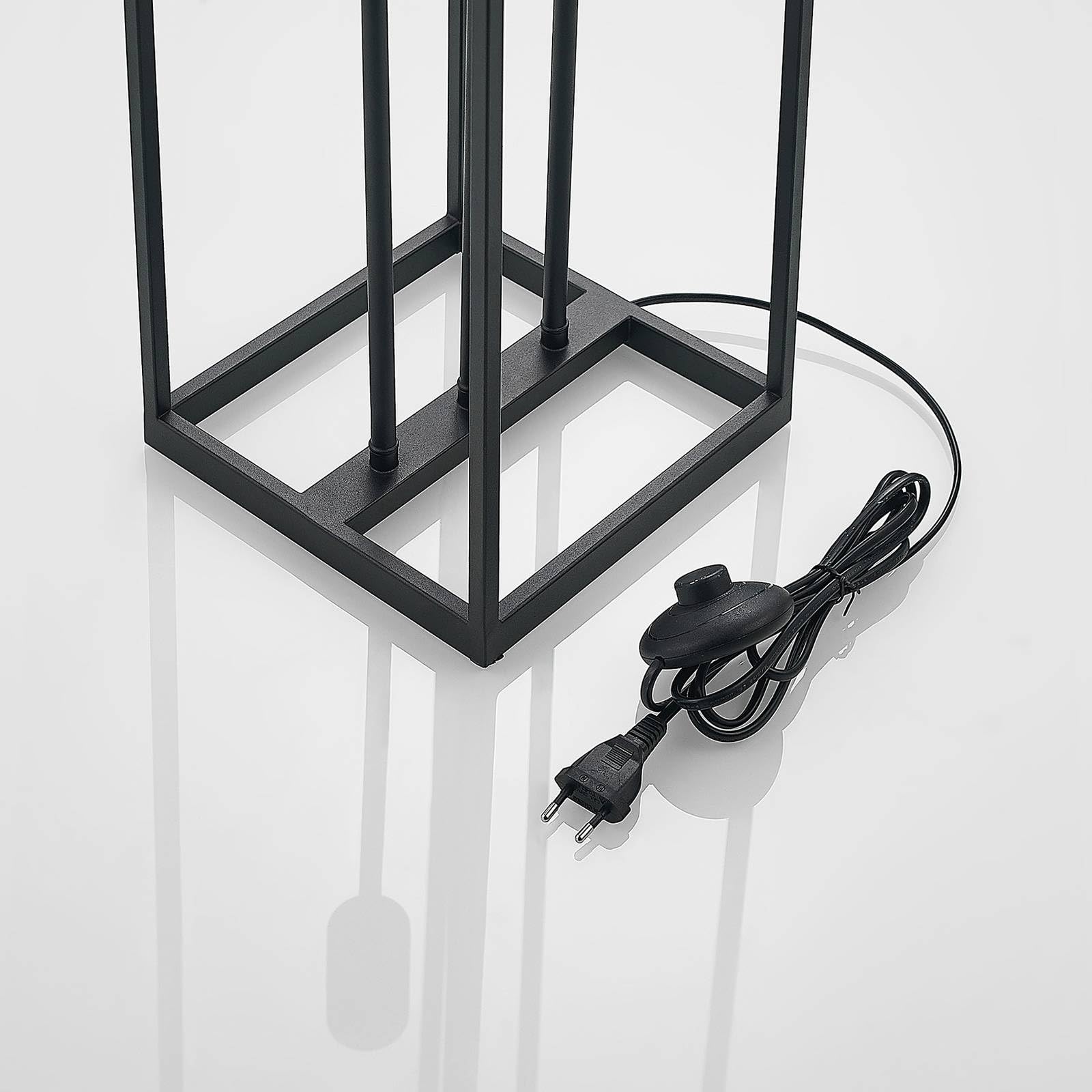 Lindby Stehlampe Wohnzimmer, Stehleuchte schwarz Metall Ecklampe 3x E27 Leuchtmittel Leselampe Standleuchte Wohnzimmerlampe Standlampe