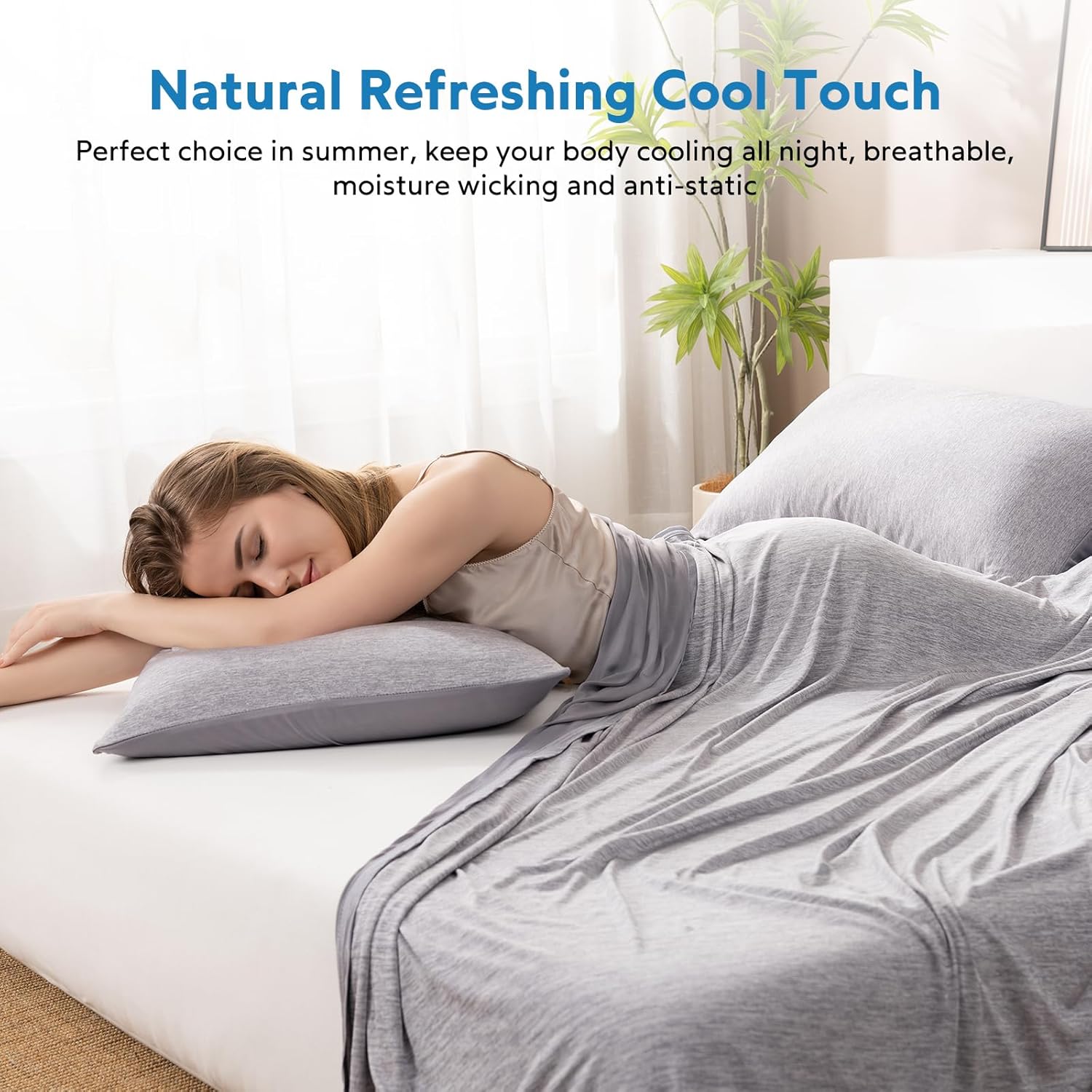 HOMFINE Cooling Blanket for Hot Sleepers - Summer Blanket Thin Lightweight Breathable Soft Double Side Enhanced Cooling for Bed Couch Sofa, Keep Cool for Night Sweats (Grey, 60 x 80 inches)