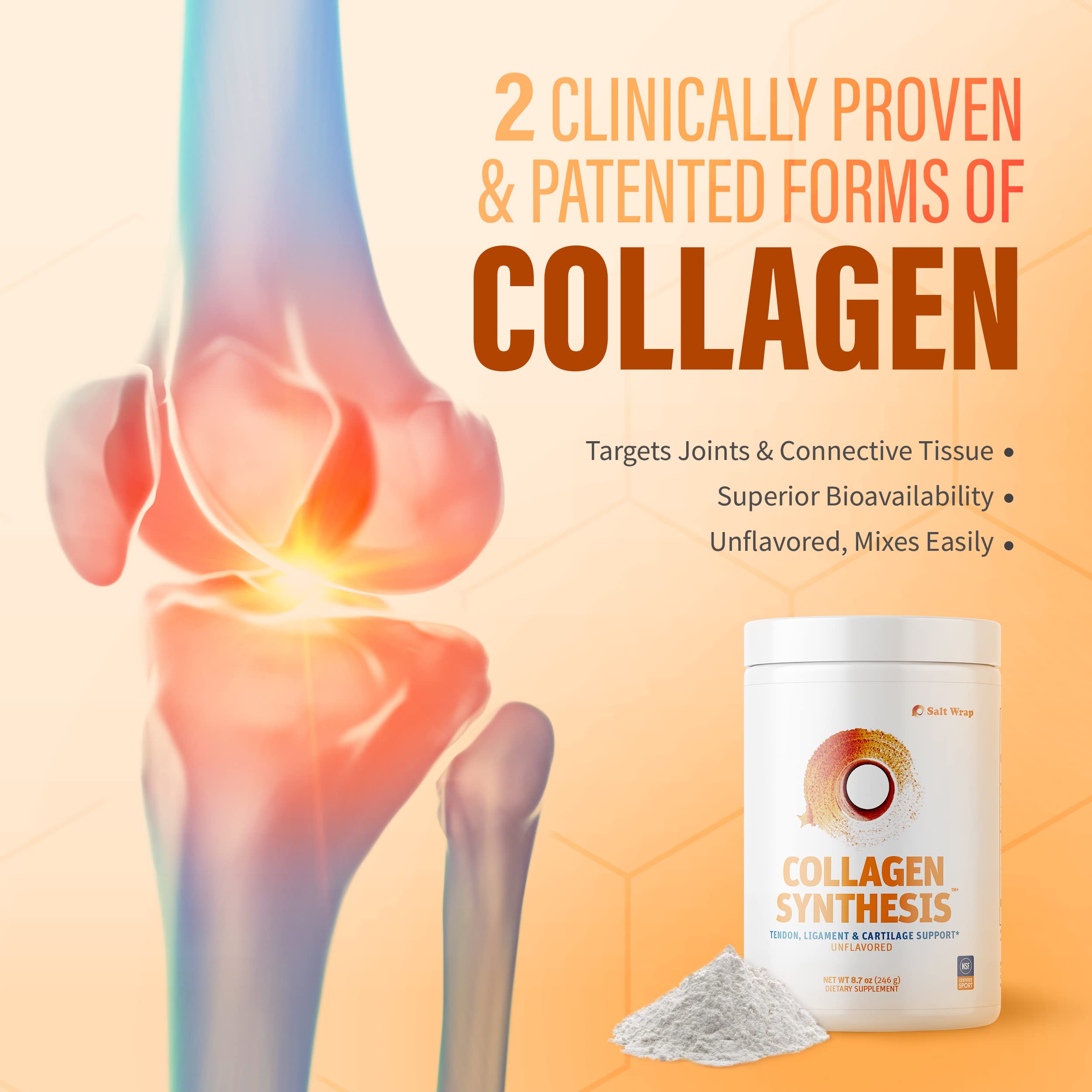 SaltWrap Collagen Supplement for Joints with FORTIGEL, TENDOFORTE NSF