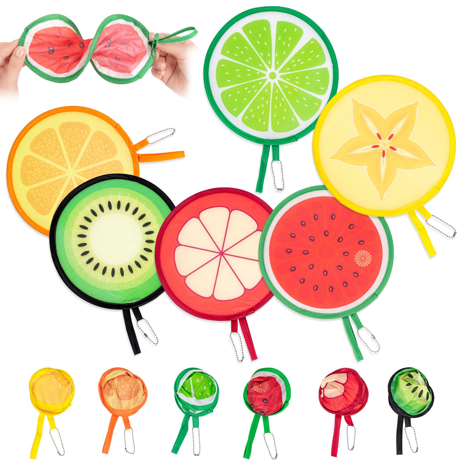 6 Stück Faltbar Fächer Klein,Runder Handfächer Sommer | Mini Pop Up Fächer für Handtasche,Sommer Must Haves für Strand Urlaub Reisen Festival Wohnen Deco Rave und Geschenk