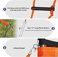 Vista 8 de 20ft Portable Outdoor Volleyball Net Set for Backyard Beach with 1.25" Adjustable Heavy Duty Poles, 28-ply Durable PE Net, PU Volleyball & Pump