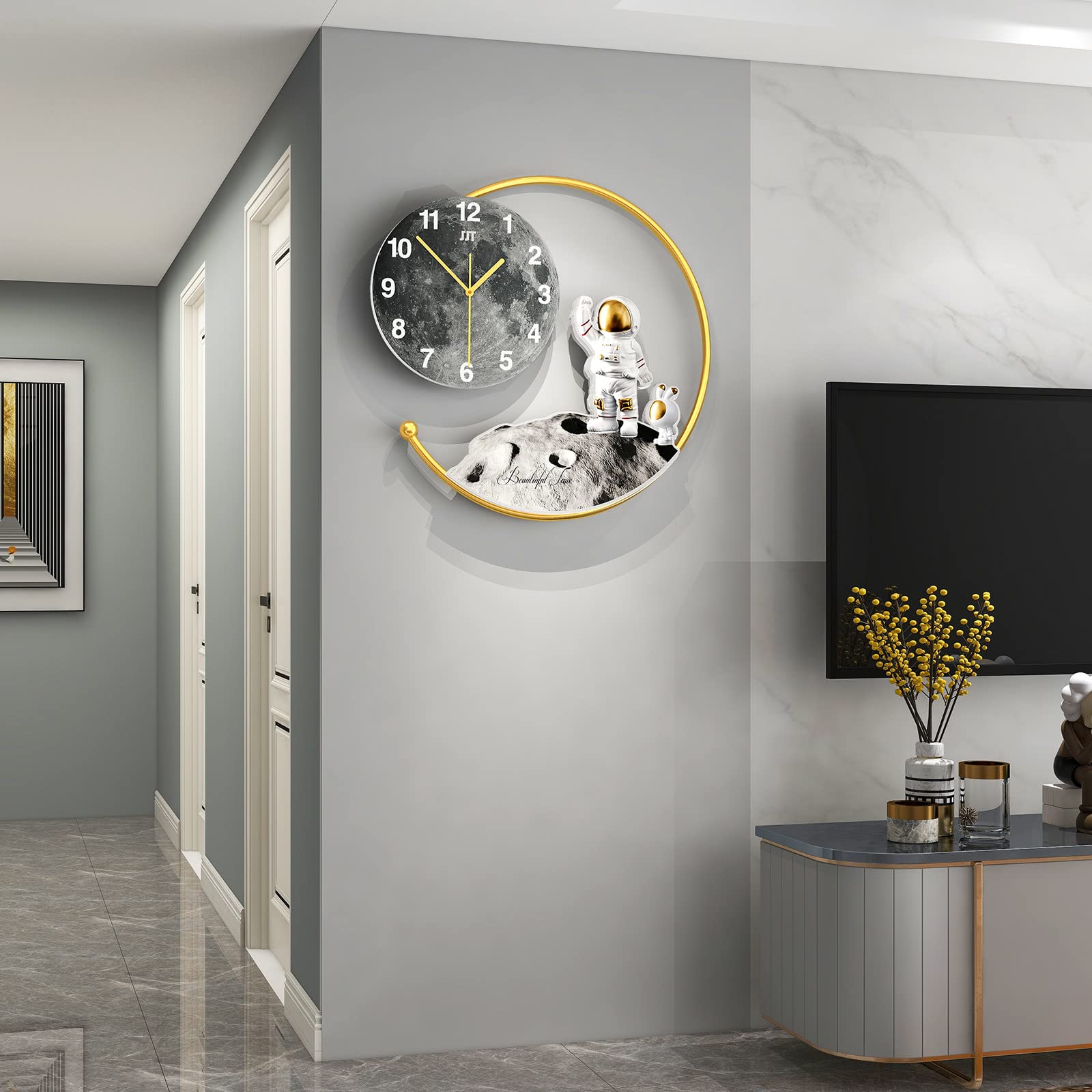 JUJUDA Large Wall Clocks for Living Room Decor Modern Big Wall Clock for Home Bedroom Kitchen