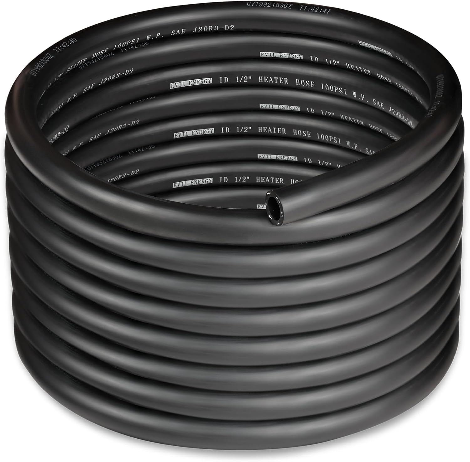 EVIL ENERGY 1/2" Heater Hose Coolant Radiator Straight 100PSI SAE 20R3 20FT Black