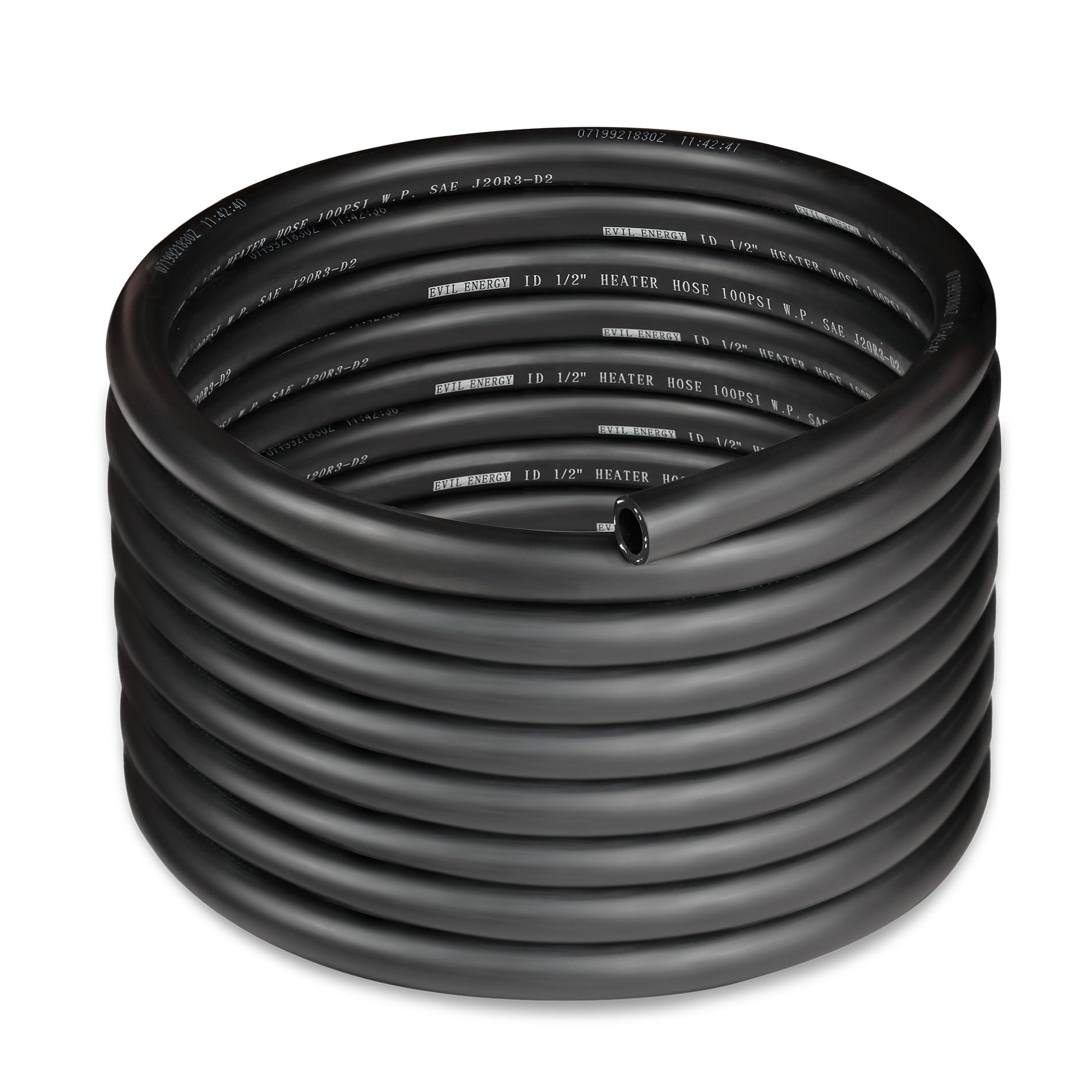 EVIL ENERGY 1/2" Heater Hose Coolant Radiator Straight 100PSI SAE 20R3 20FT Black