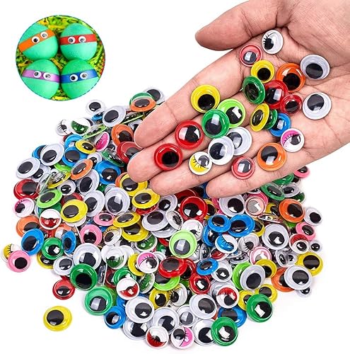 Miniatura 2 de ZZYI 1100 piezas Googly Eyes autoadhesivas, para manualidades, ojos meneantes, varios tamaños, 0.236 in, 0.276 in, 0.315 in, 0.394 in, 0.472 in,