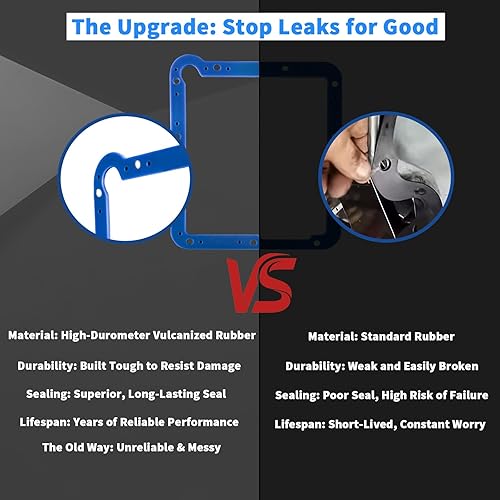 Miniatura 5 de 93107 Junta de cárter de aceite de transmisión para Ford C4 con acero y goma, no necesita sellador, reutilizable a prueba de fugas para reparación