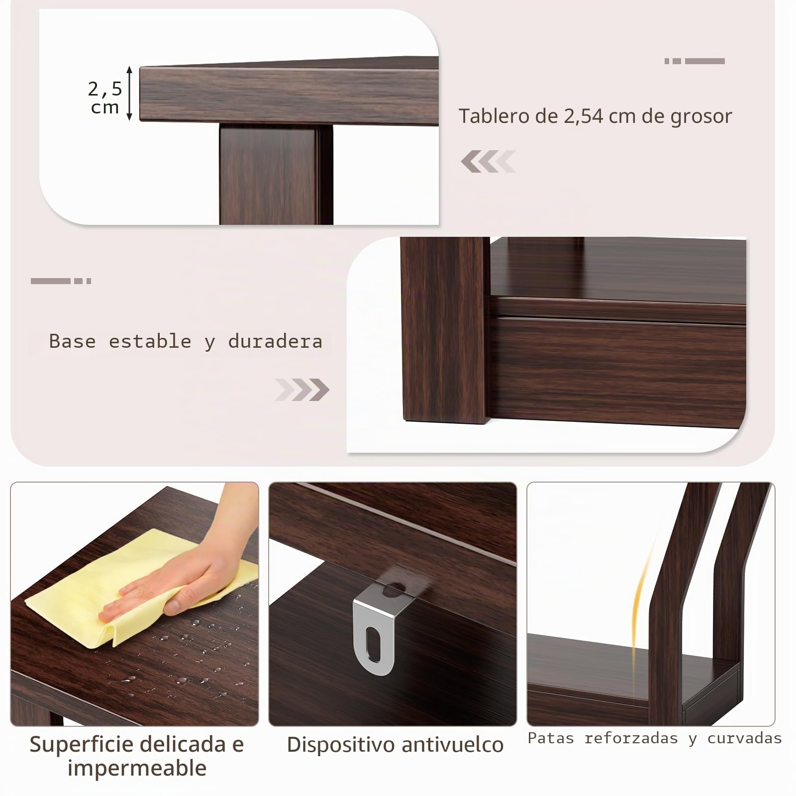 GOPLUS Mesa Consola de MDF Anti-Bascular con Cajón y 3 Estantes, Consola con Base Estable y Duradera, Mesa de Entrada para Dormitorio, Salón, 120 x 30 x 81 cm, Carga Máxima 50 kg (Marrón)